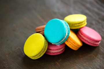 traditional french colorful macarons