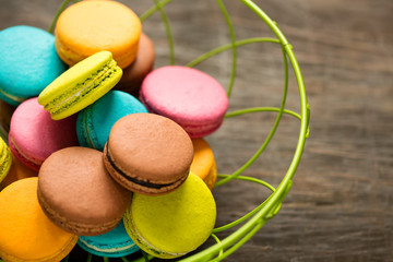 traditional french colorful macarons