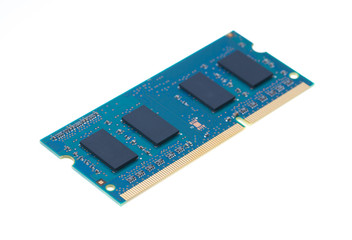 Blue laptop RAM isolated on white background