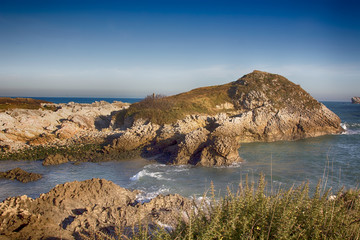 Fototapeta premium coastal landscape with blue sea and beautiful cliffs