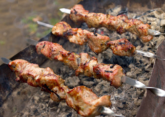 Barbecue outdoors