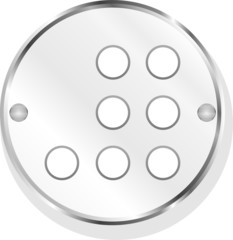 Empty circles on web button (icon) isolated on white