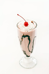 chocolate cocktail with cherry