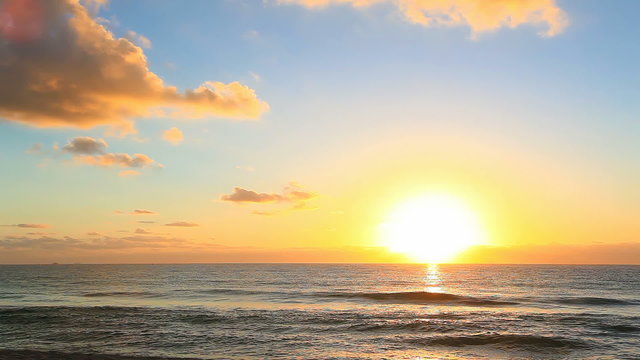 A beautiful sunrise on the beach of the Caribbean