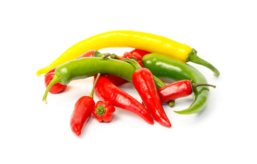 Group of colored hot peppers