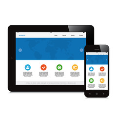 tablet and phone responsive webdesign on white background