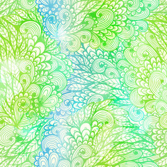 Fototapeta na wymiar Seamless floral grunge green gradient pattern. Eps10