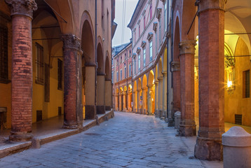 Bologna -  Via Santo Stefano (St. Stephen) street - obrazy, fototapety, plakaty