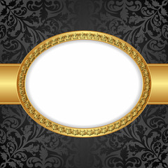 gold and black background with ornaments