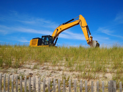 Bulldozer In Sand Dune