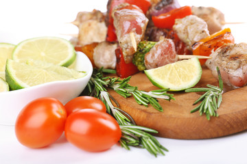 Pork kebab close up