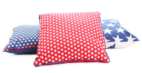 Bright pillows isolated on white