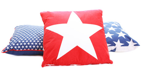 Bright pillows isolated on white