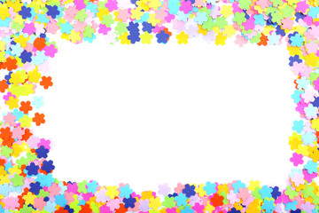 Confetti frame isolated on white