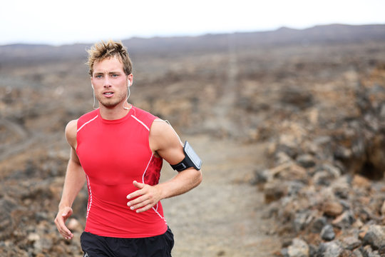 Man running - trail runner training