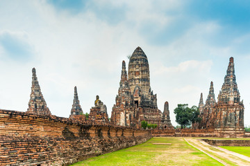 Ruins of ancient Chaiwattanaram temple in Ayuttaya, Thailand