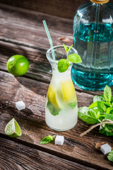 Sugar and citrus fruits for cold drink