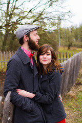 Fototapeta premium Happy Engaged Couple Portrait