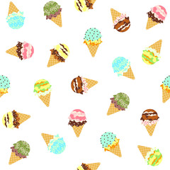 アイスクリーム背景・コーン