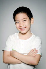 Portrait of Happy asian cute boy