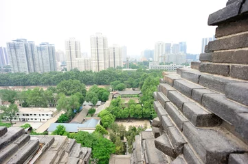 Türaufkleber view of xian city from the top of xiaoyan pagoda,china © lzf