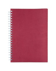 Red notebook on white isolate background