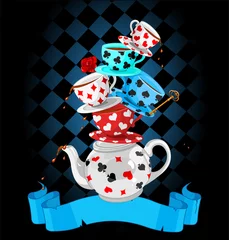 Raamstickers Wonder Tea Party piramide-ontwerp © Anna Velichkovsky