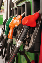 fuel nozzle at gas station