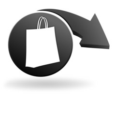 panier sur symbole noir