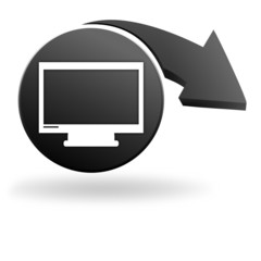 télévision sur symbole noir