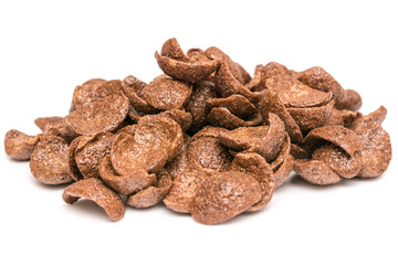Chocolate Corn Flakes Isolated On White