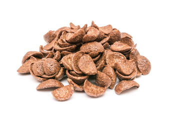 Chocolate Corn Flakes Isolated On White