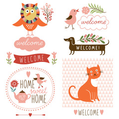 decor elements, welcome home lettering
