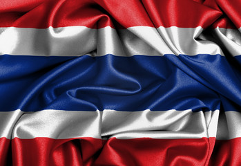 Satin flag, three dimensional render