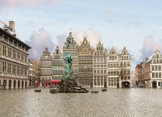 Plexiglas foto achterwand Grote Markt square, Antwerpen © neirfy