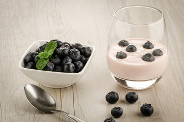 Yogurt with fresh blueberries