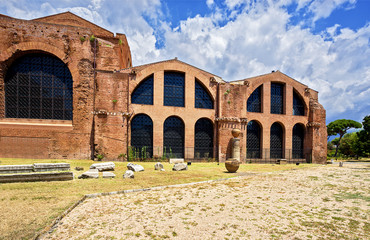 Fototapeta premium The baths of Diocletian (Termae Diocletiani) Rome. Italy.