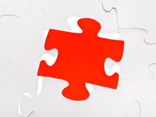 red piece on connected puzzles