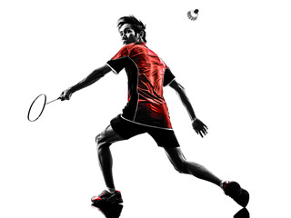 badminton player young man silhouette