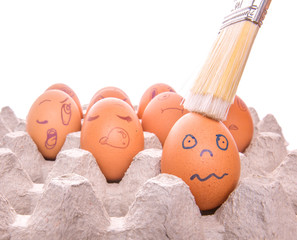 Expressions On Chicken Eggs Face