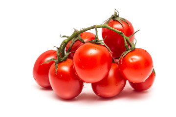 Bunch Of Fresh Wet Red Tomato Isolated On White