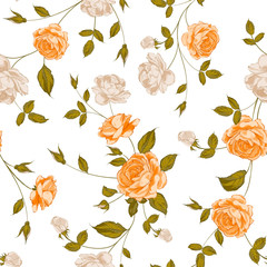 Roses, floral background, seamless pattern.