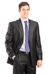 Young businessman posing