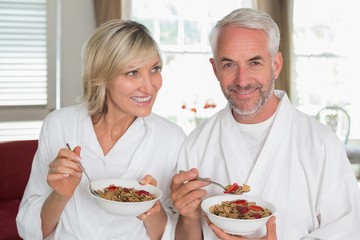 Portrait of a mature couple having breakfast