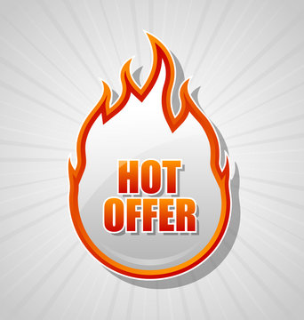 Glossy hot offer icon