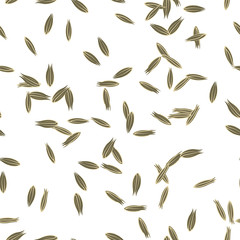 Cumin Seeds Seamless Pattern - 63886278