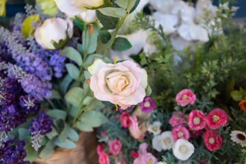 Fototapeta na wymiar Beautiful rose of artificial flowers