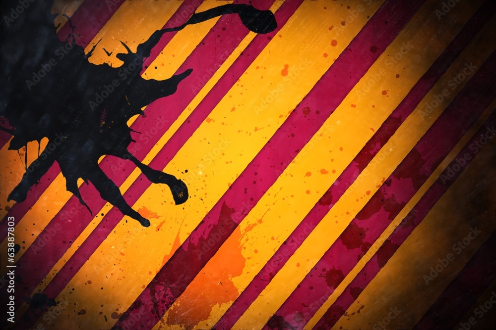 Poster Linear design with paint splashes
