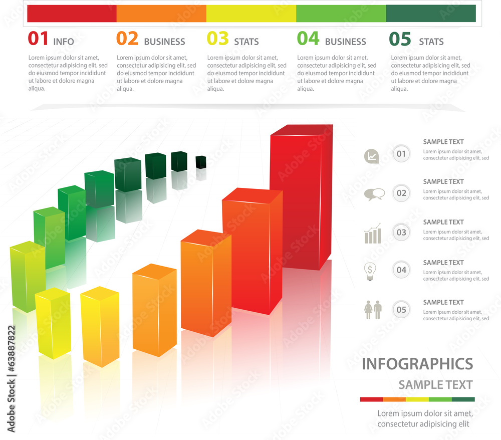 Wall mural statistic charts