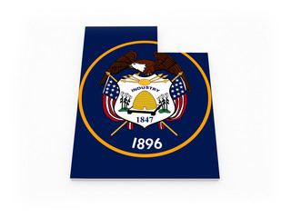 Naklejka premium Three-dimensional map of Utah. USA.